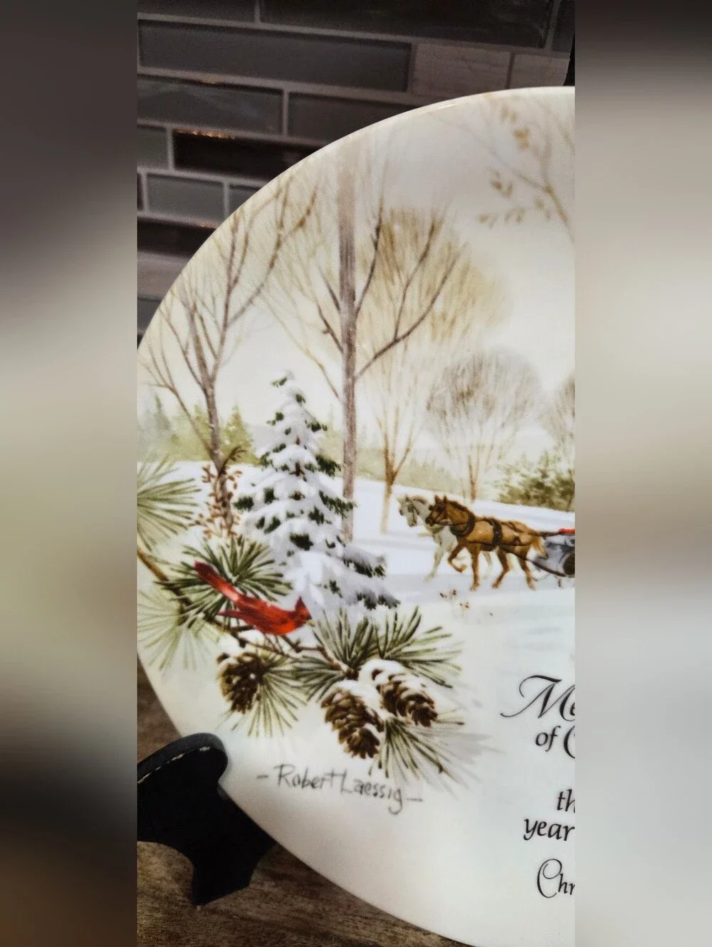 Vintage 1974 Christmas Plate By Robett Laessig